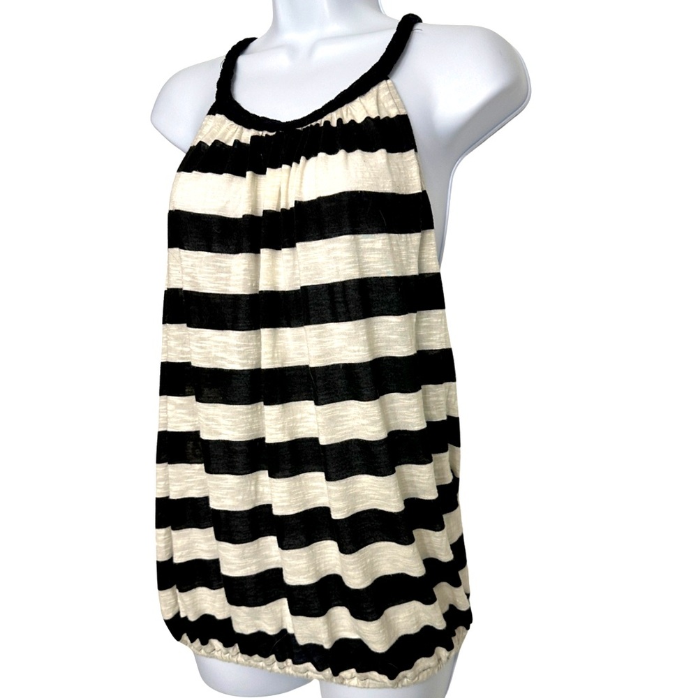 Twentyone Halter Top Black and White Striped Razor Back Women’s Size Medium